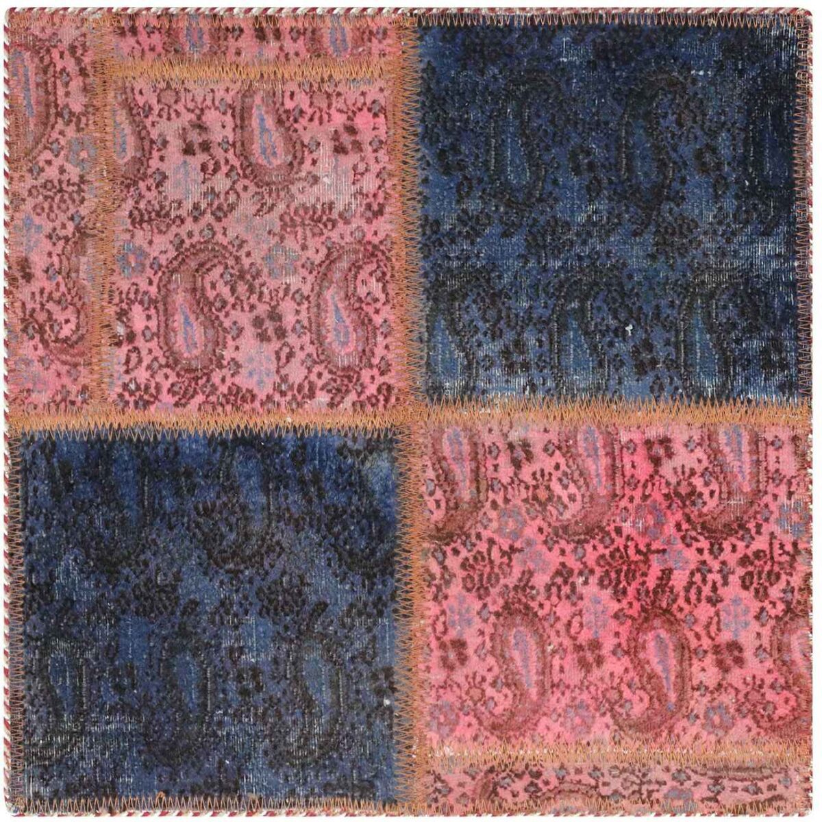 Price and Buy Vintage Persian Hand-Knotted Patchwork Carpet Pink - Image 4
