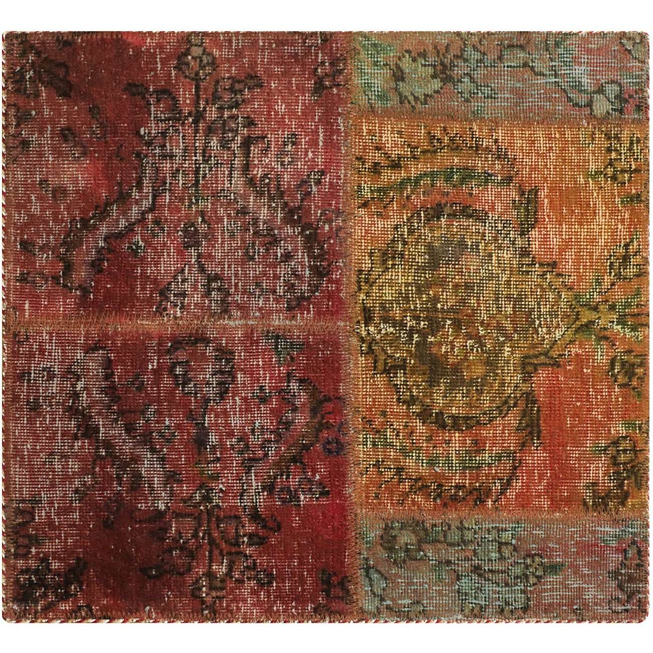 Price and Buy Vintage Persian Hand-Knotted Patchwork Carpet Red - Image 6