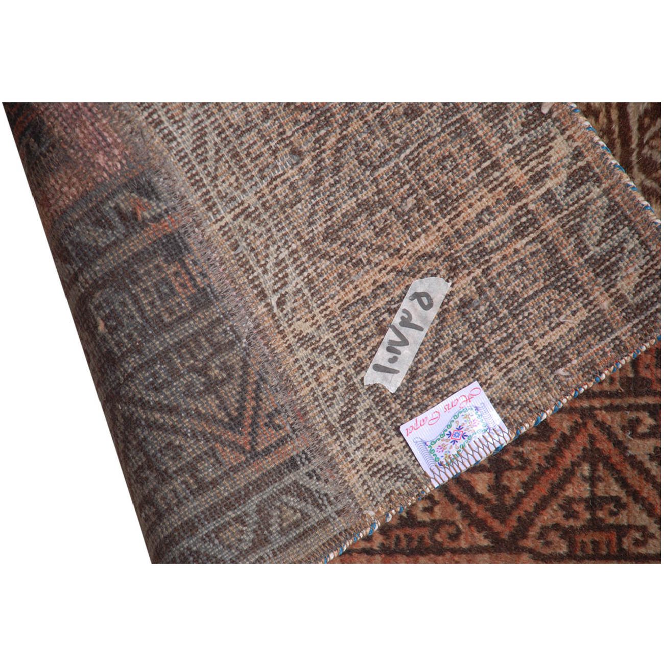 Price and Buy Vintage Persian Hand-Knotted Patchwork Carpet Square Brown - Image 5