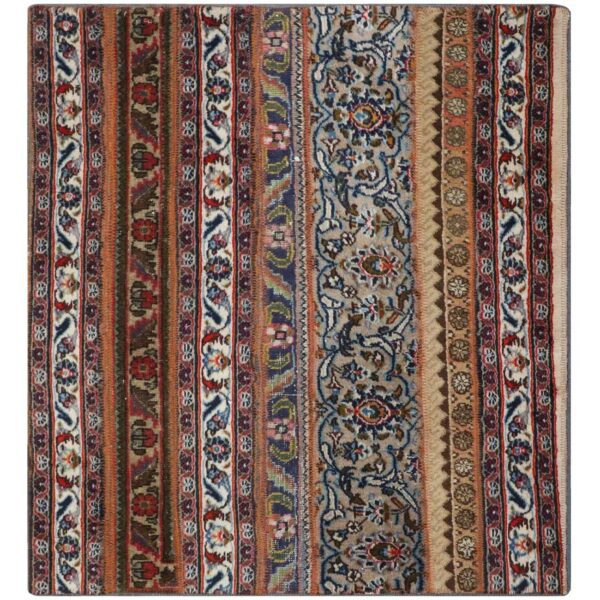 Price and Buy Vintage Persian Hand-Knotted Patchwork Carpet Striped Brown_68ff1d062ccc1.jpeg Price and Buy Vintage Persian Hand-Knotted Patchwork Carpet Striped Brown