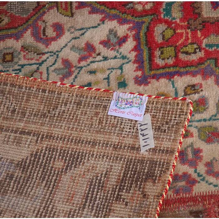 Price and Buy Vintage Persian Hand-Knotted Patchwork Carpet Toranj Red - Image 3