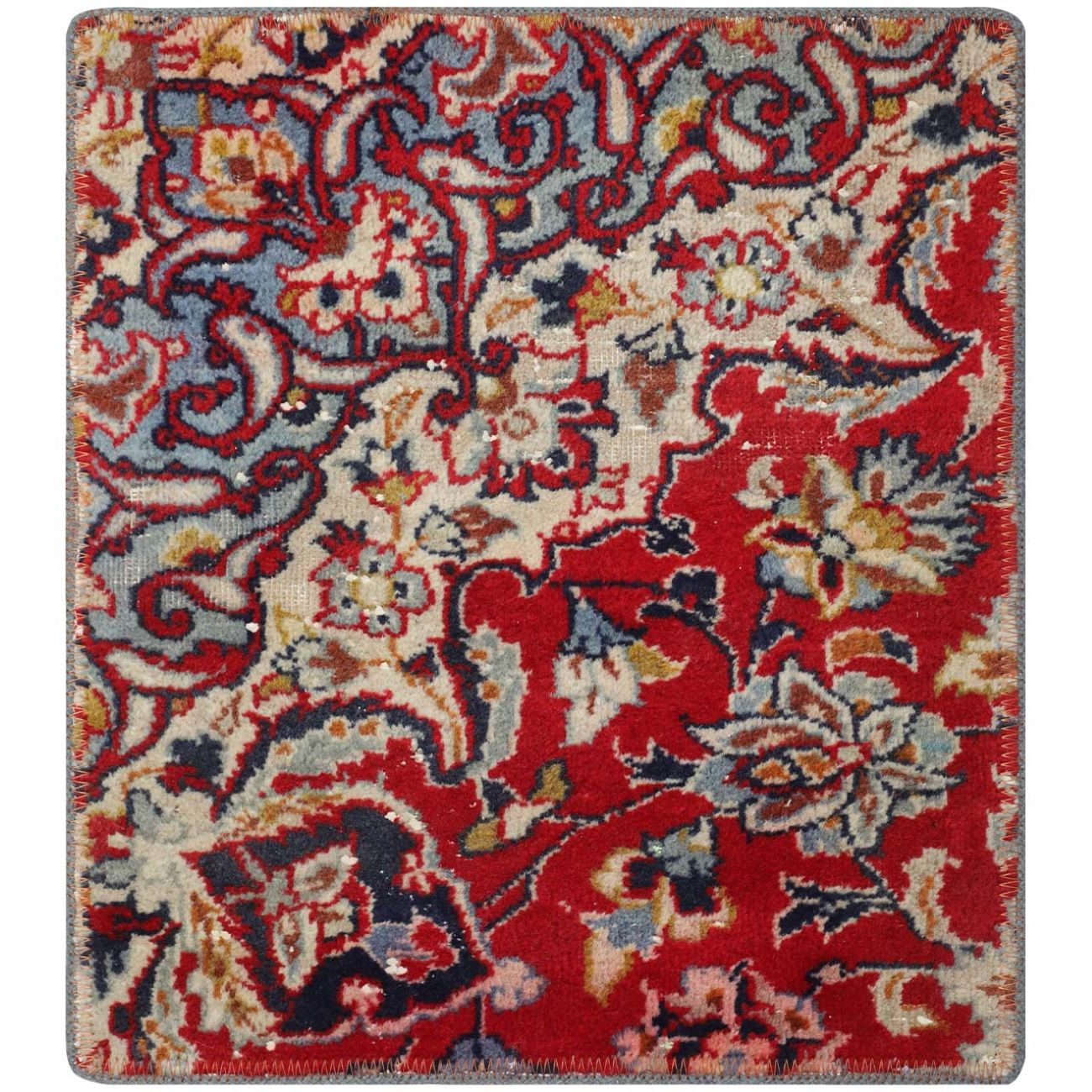 Price and Buy Vintage Persian Hand-Knotted Patchwork Carpet Traditional Red