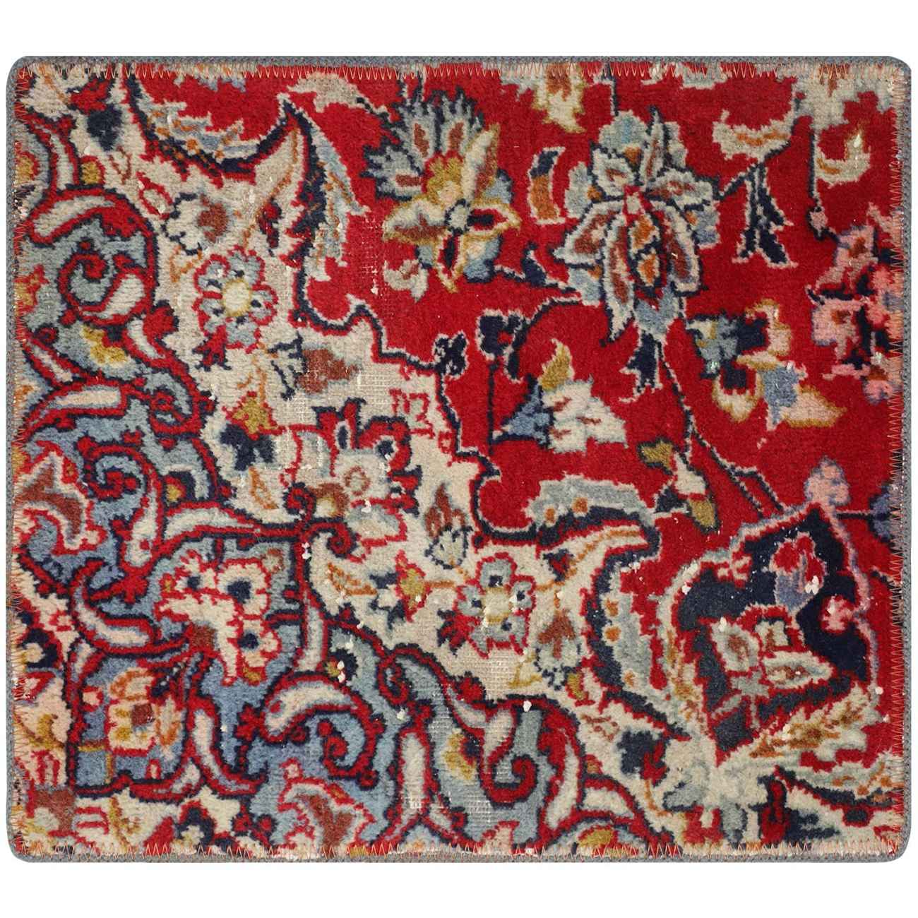 Price and Buy Vintage Persian Hand-Knotted Patchwork Carpet Traditional Red - Image 3