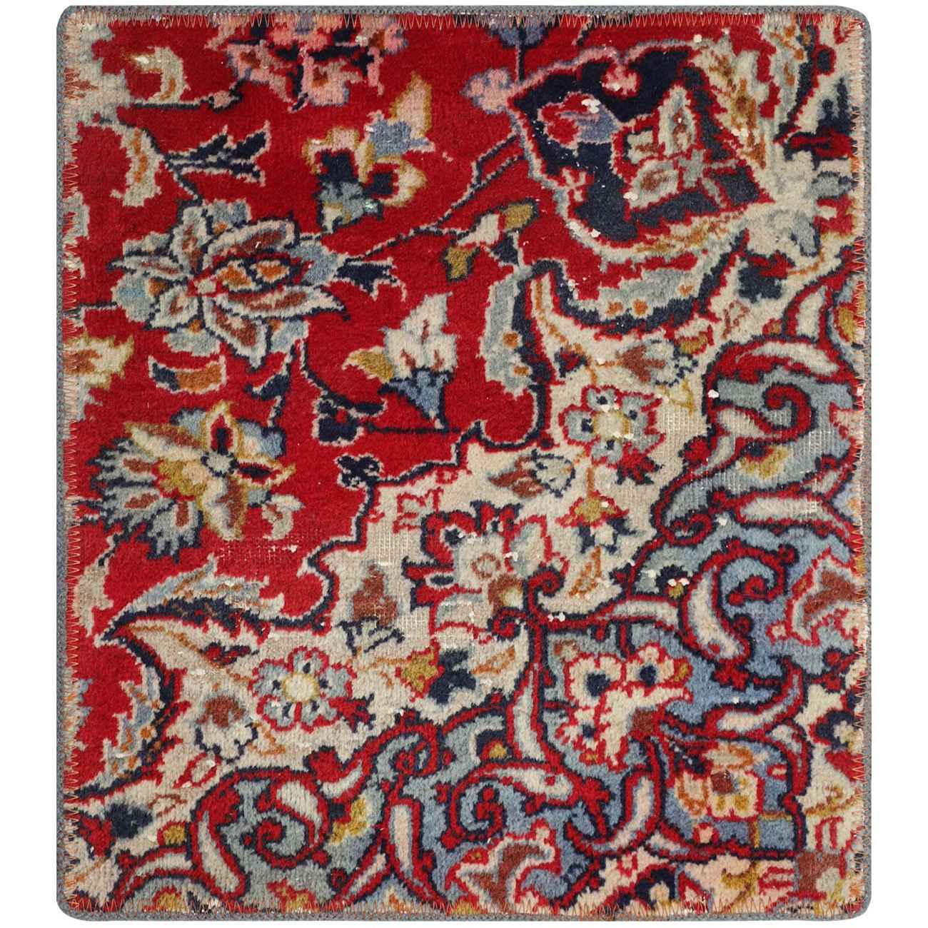 Price and Buy Vintage Persian Hand-Knotted Patchwork Carpet Traditional Red - Image 4