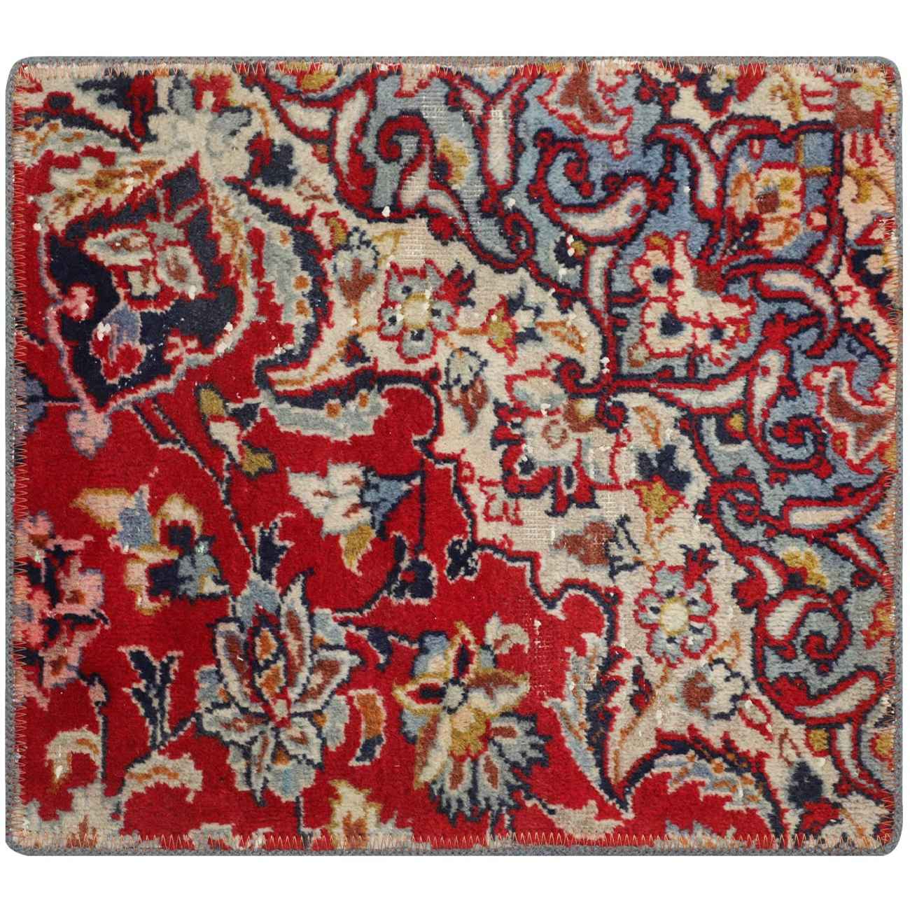 Price and Buy Vintage Persian Hand-Knotted Patchwork Carpet Traditional Red - Image 5