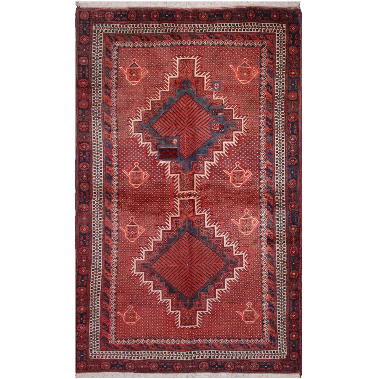 Price and Buy Vintage Persian Hand-Knotted Patchwork Carpet Tribal Red