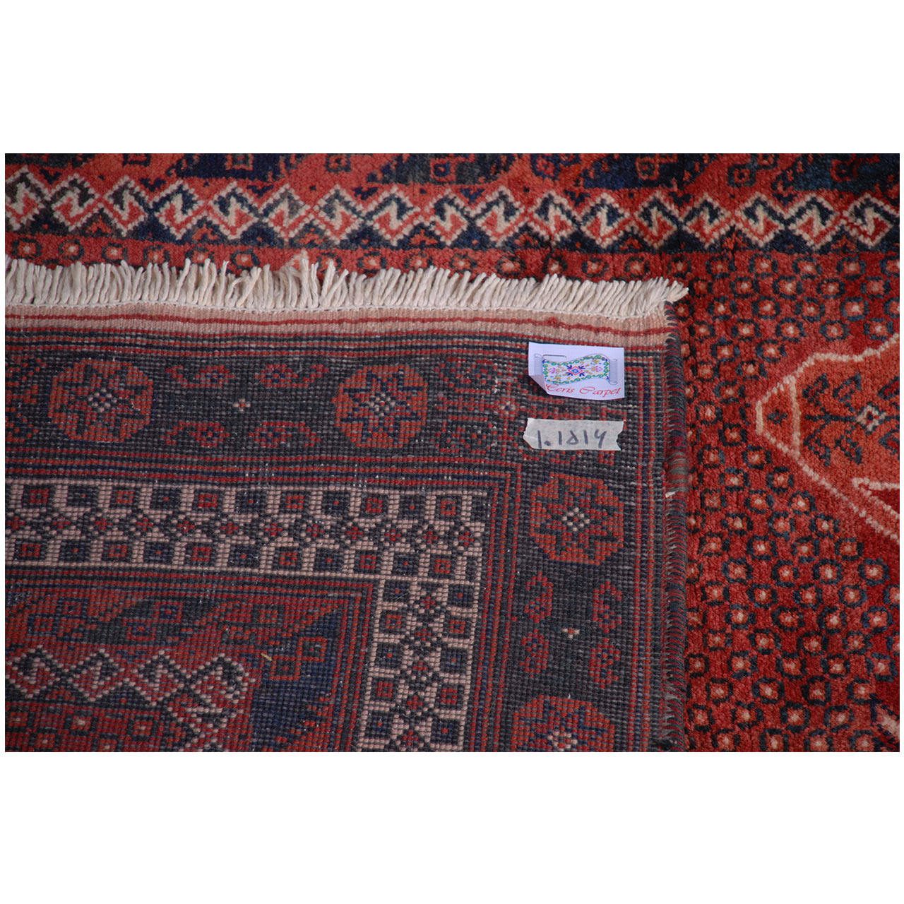 Price and Buy Vintage Persian Hand-Knotted Patchwork Carpet Tribal Red - Image 4