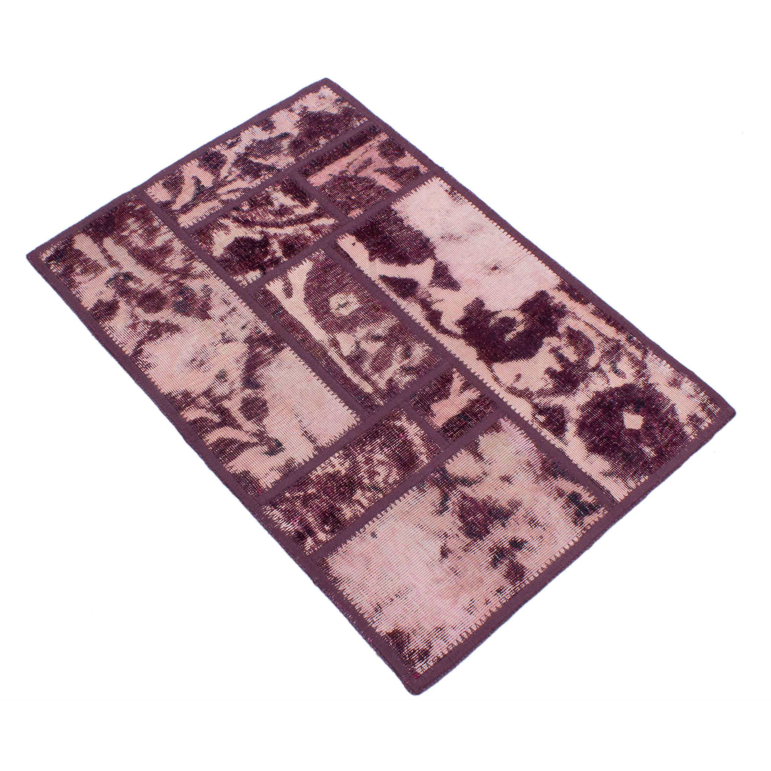 Price and Buy Vintage Persian Hand-Knotted Patchwork Carpet Violet - Image 4