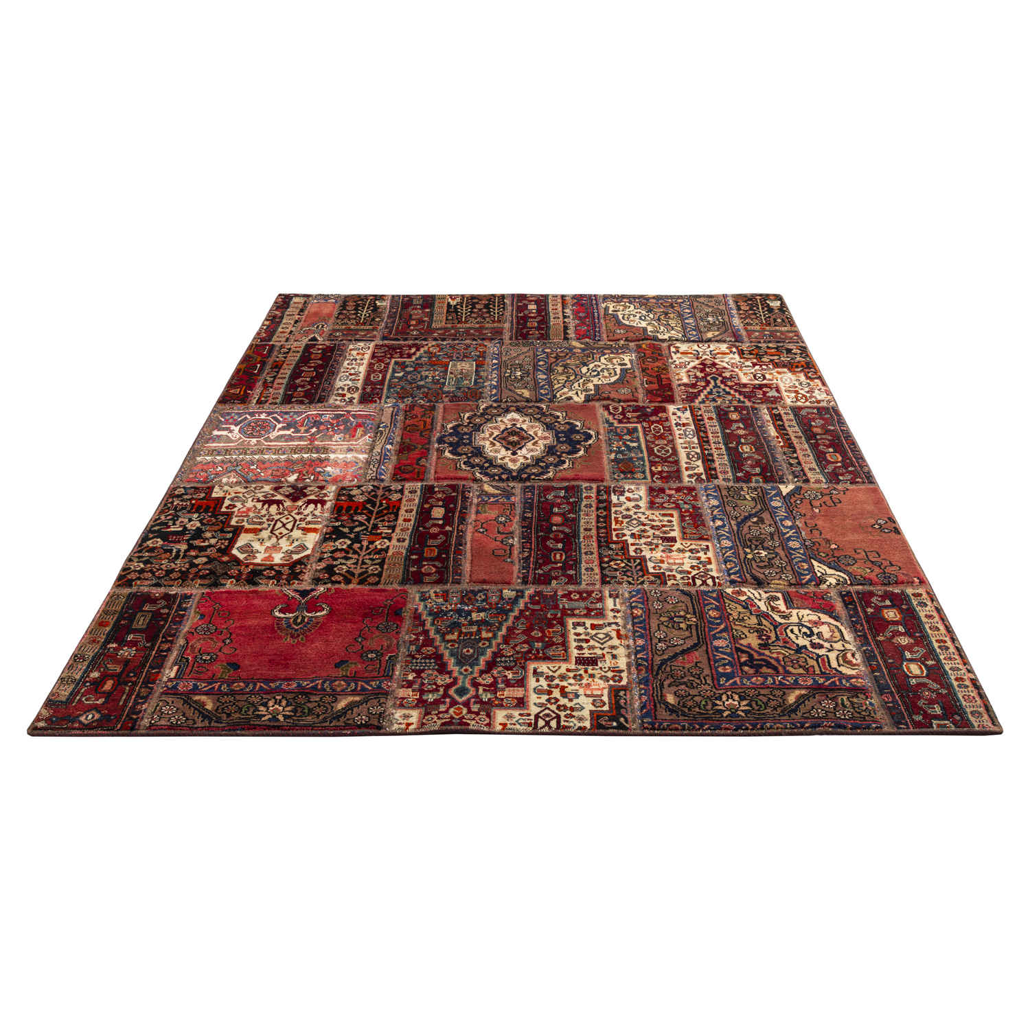 Price and Buy Vintage Persian Hand-Knotted Patchwork Carpet - Image 3