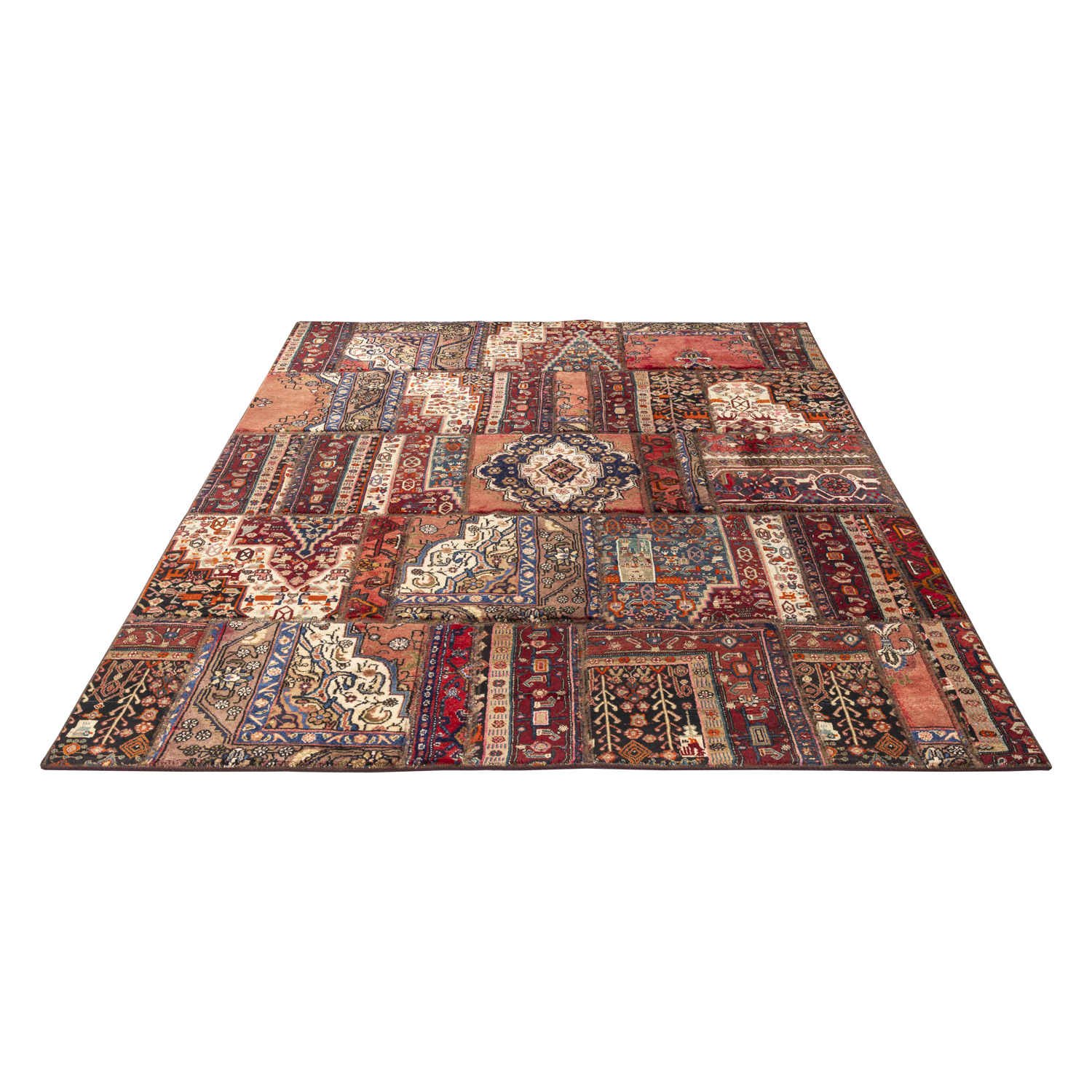 Price and Buy Vintage Persian Hand-Knotted Patchwork Carpet - Image 4