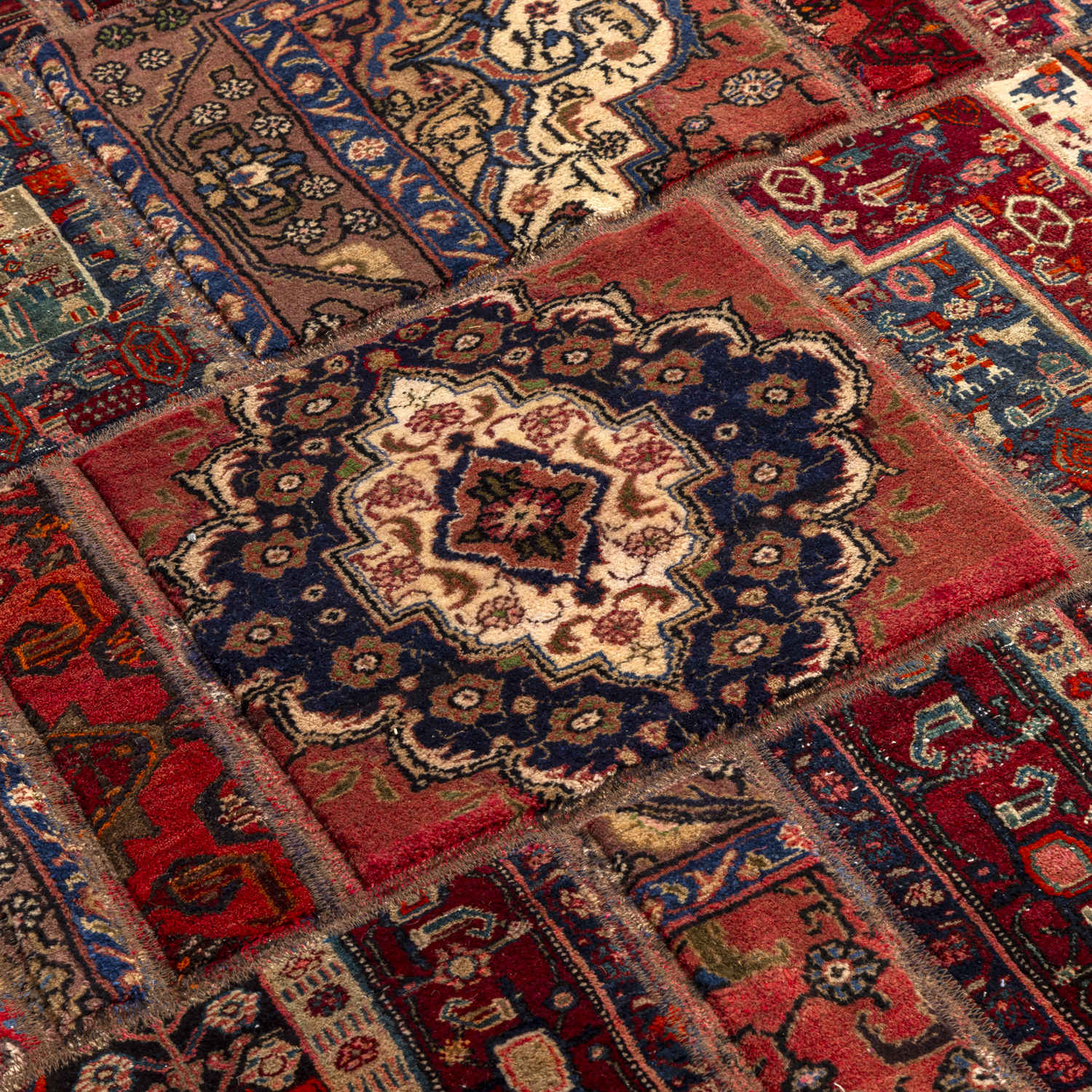 Price and Buy Vintage Persian Hand-Knotted Patchwork Carpet - Image 5