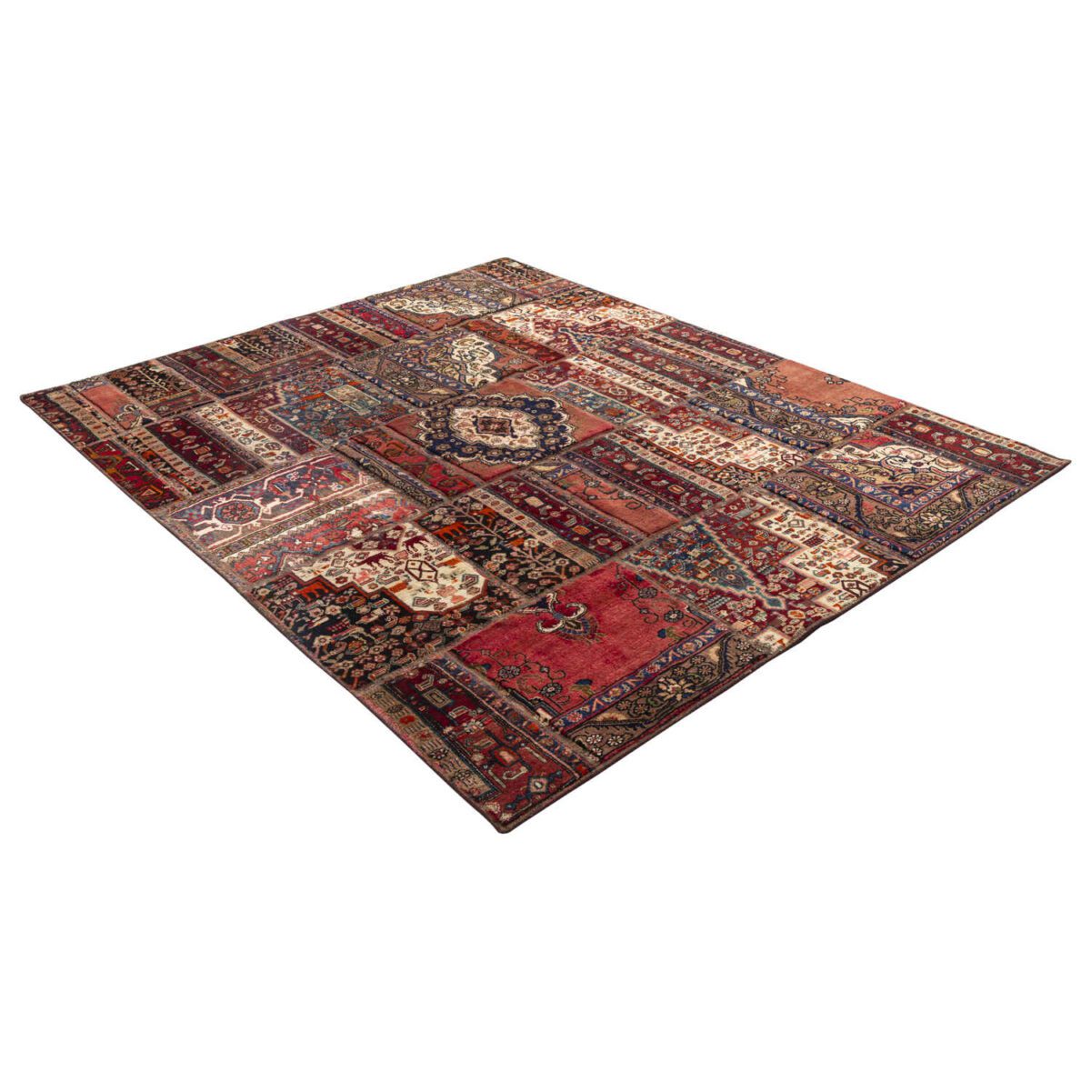 Price and Buy Vintage Persian Hand-Knotted Patchwork Carpet - Image 6