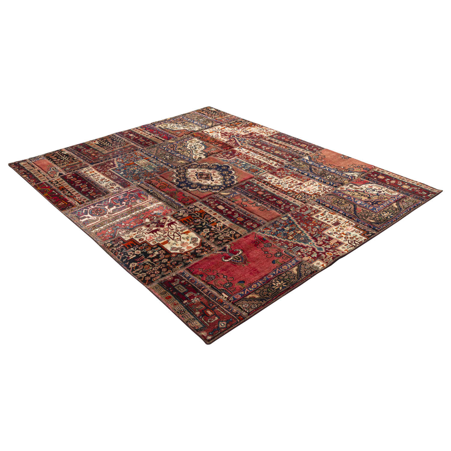 Price and Buy Vintage Persian Hand-Knotted Patchwork Carpet - Image 6