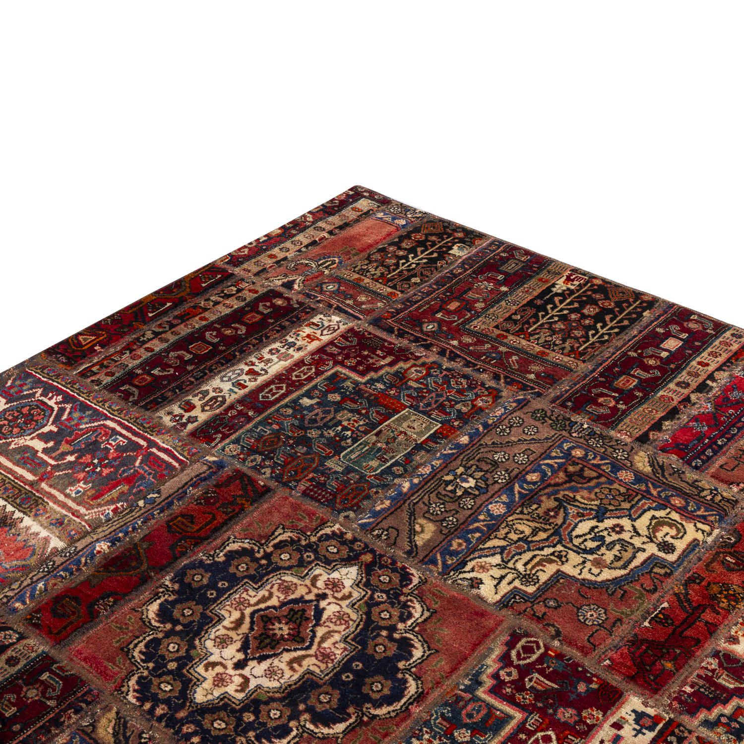 Price and Buy Vintage Persian Hand-Knotted Patchwork Carpet - Image 7