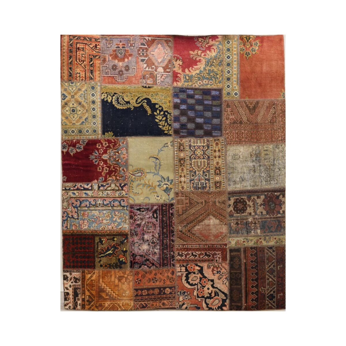 Price and Buy Vintage Persian Hand-Knotted Patchwork Carpet