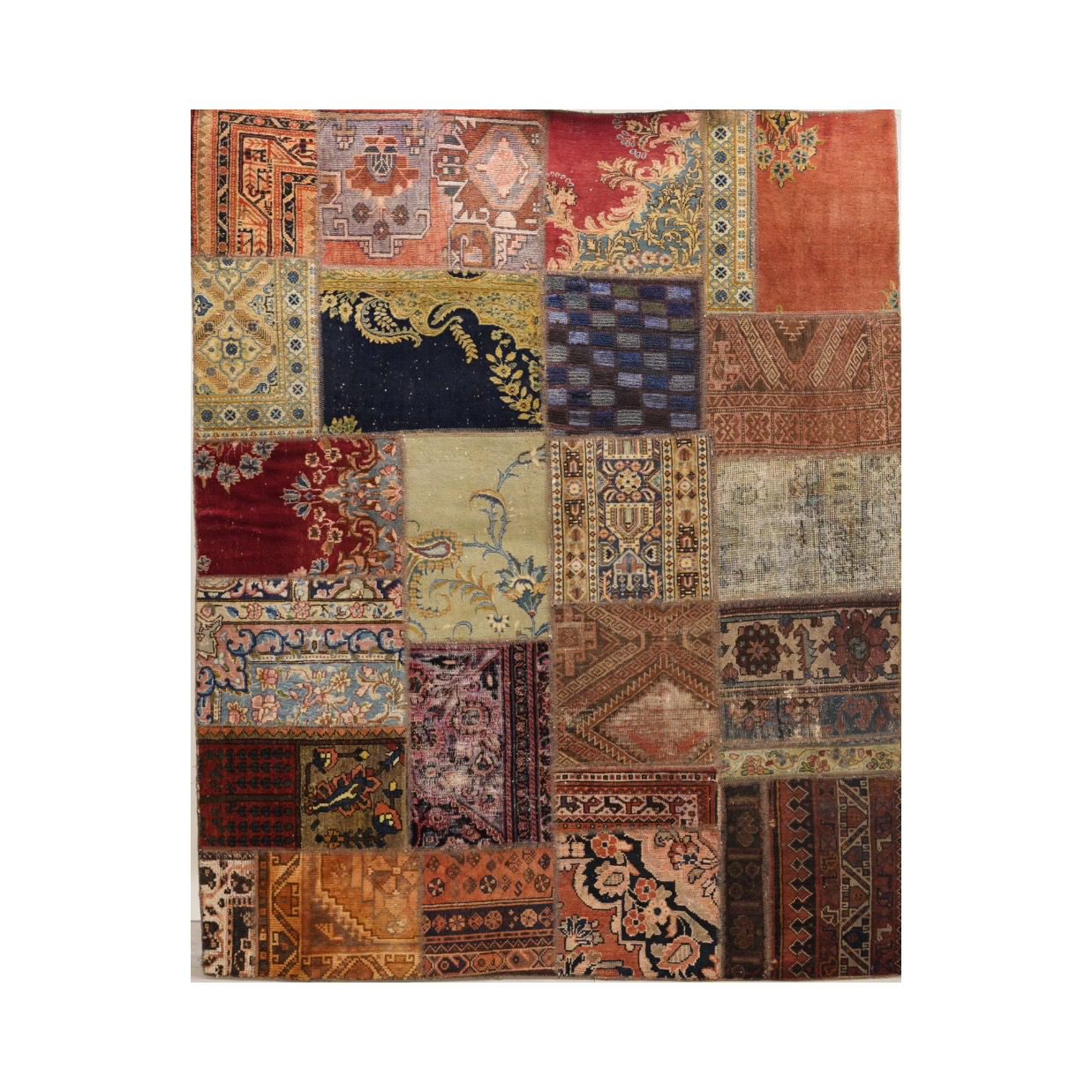 Price and Buy Vintage Persian Hand-Knotted Patchwork Carpet