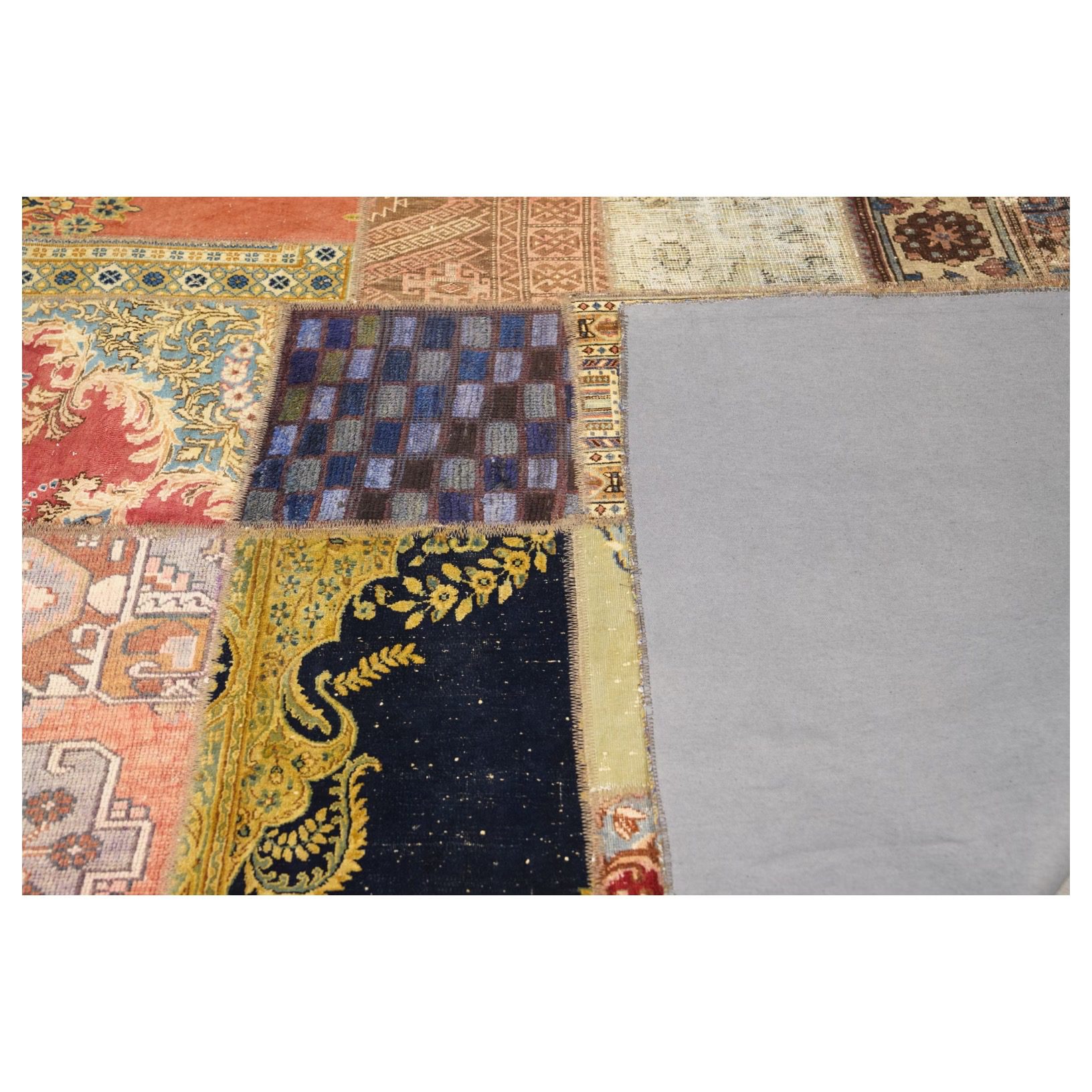 Price and Buy Vintage Persian Hand-Knotted Patchwork Carpet - Image 4