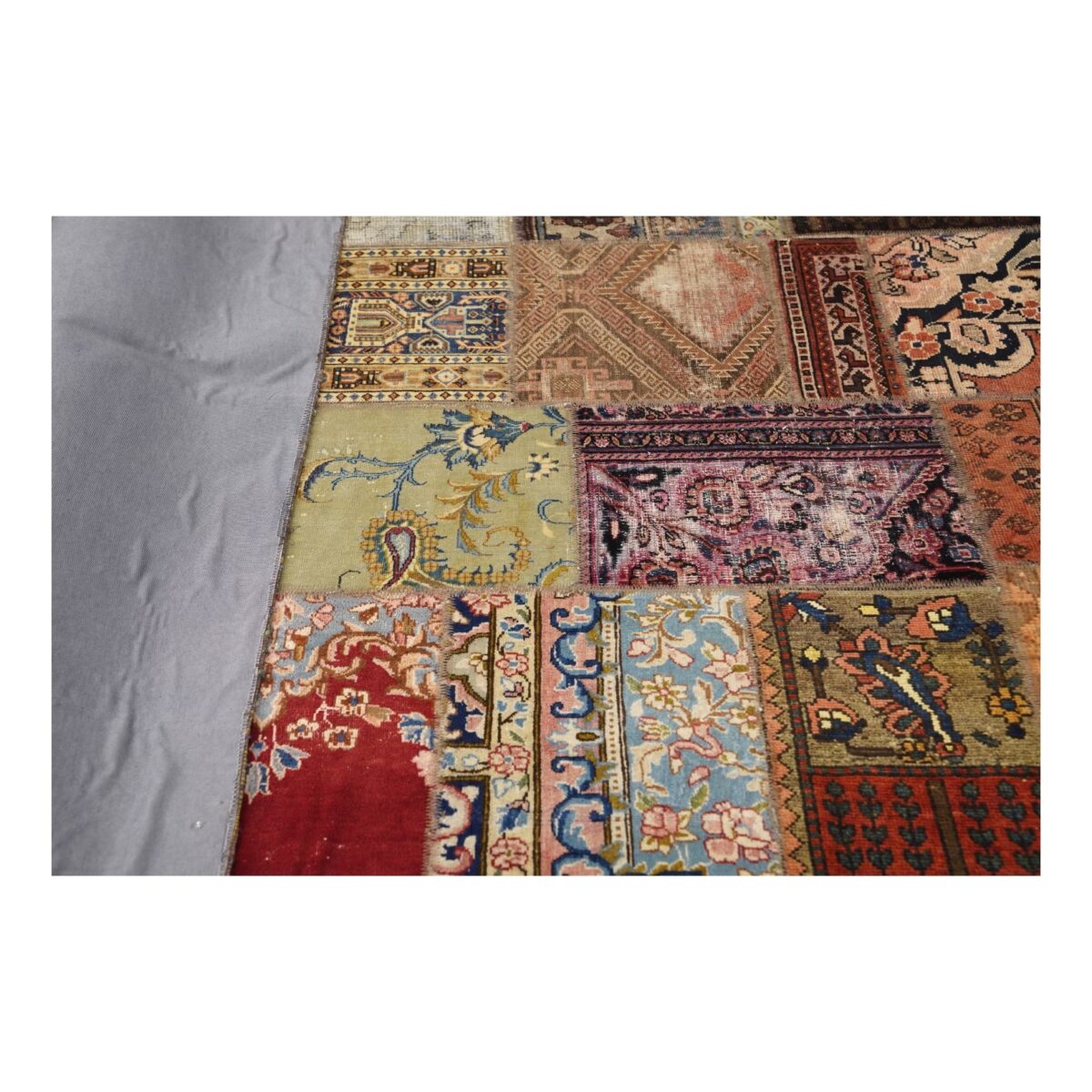 Price and Buy Vintage Persian Hand-Knotted Patchwork Carpet - Image 5