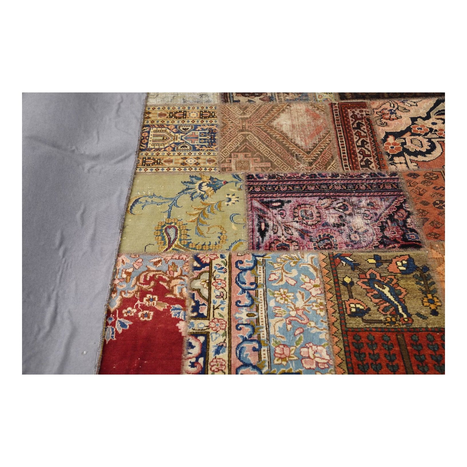 Price and Buy Vintage Persian Hand-Knotted Patchwork Carpet - Image 5