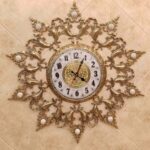 Price and Buy Vintage-Style Brass Wall Clock with Floral Design