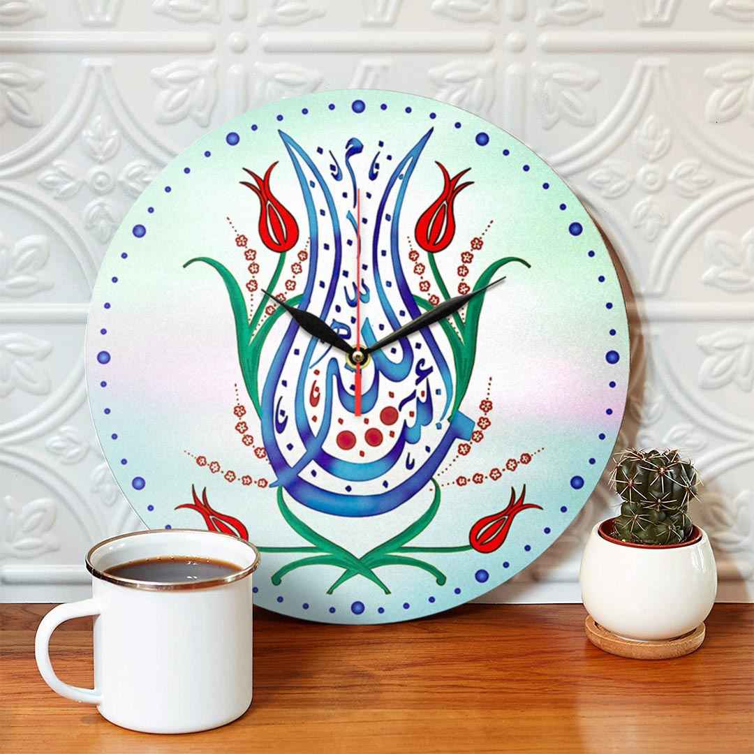 Price and Buy Wall Clock Featuring Islamic Calligraphy Printed Elegance - Image 4