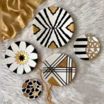 Price and Buy Wall-Mounted Pottery with Modern Gold and Black Design, 5 Pcs