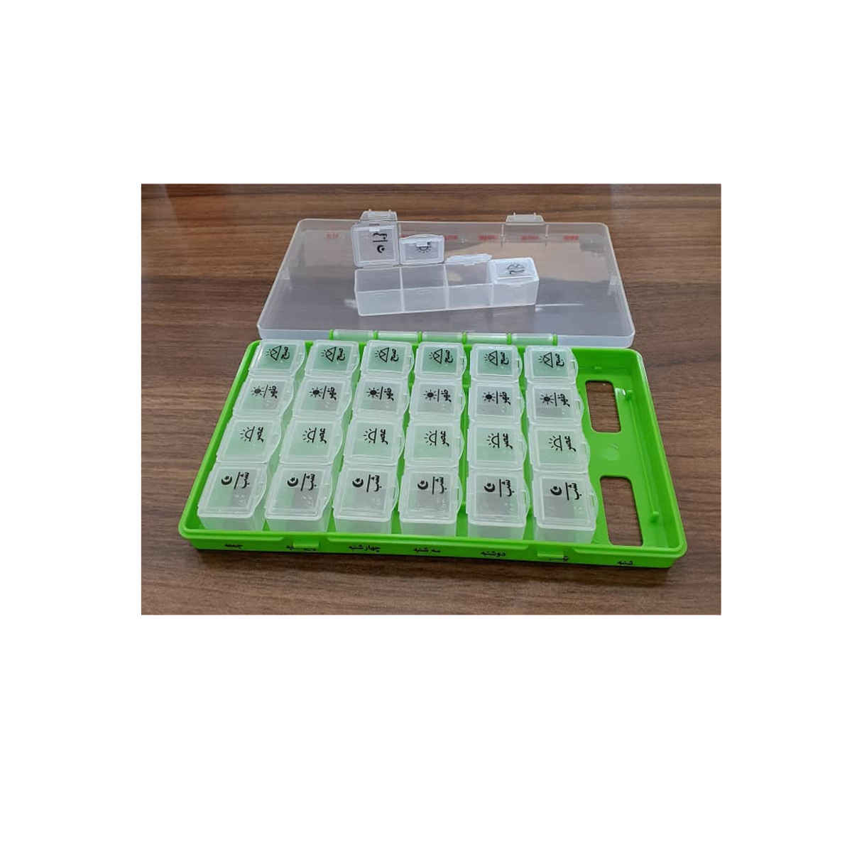 Price and Buy Weekly Pill Organizer with 4 Daily Reminders and Farsi Labels - Image 4