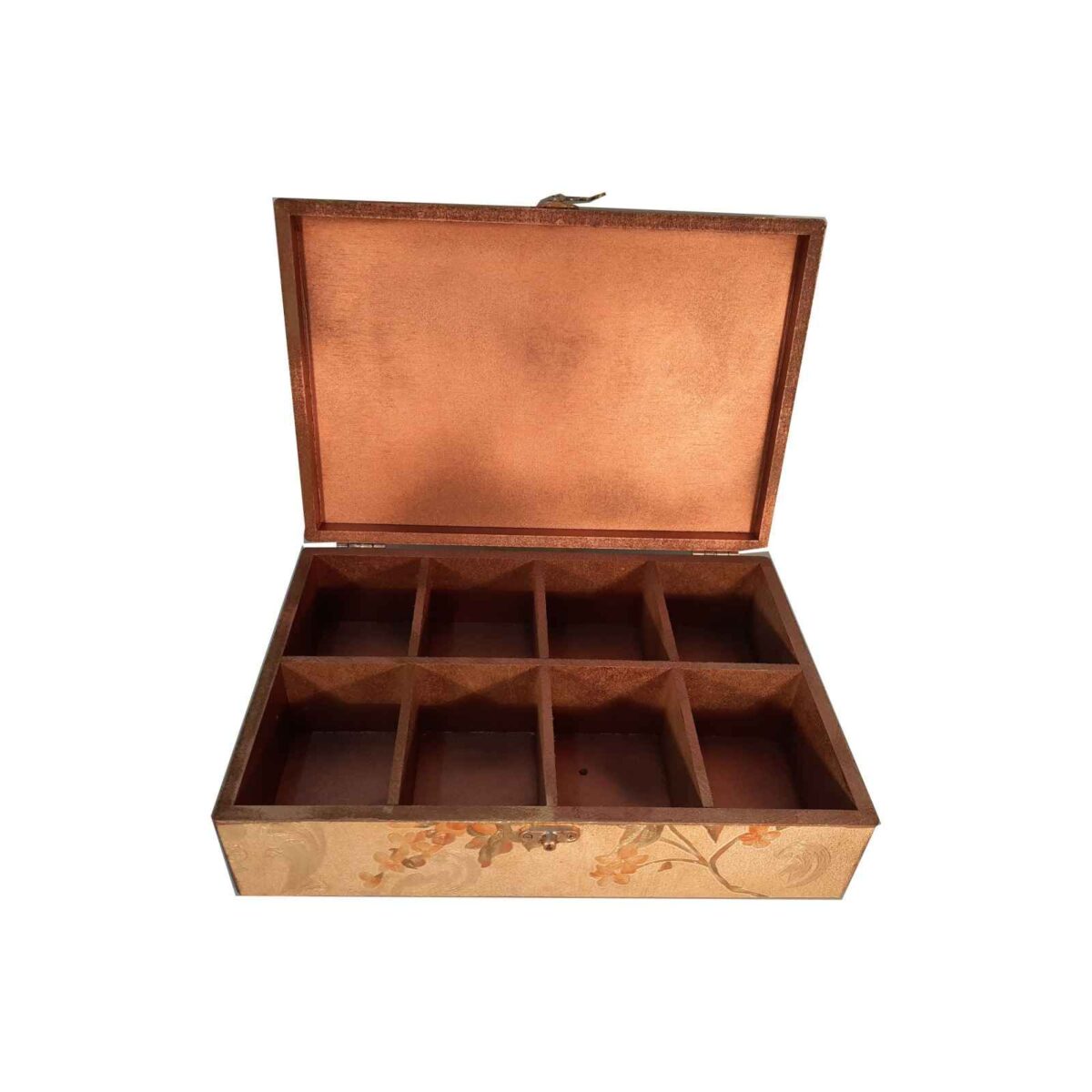 Price and Buy Wheat Design Tea Organizer – Wooden Compartments Inside - Image 3