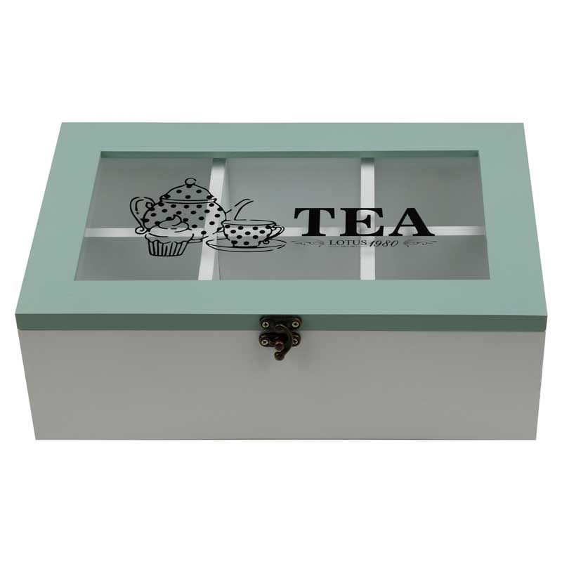 Price and Buy White and Turquoise 6-Compartment Tea Bag Holder - Image 3
