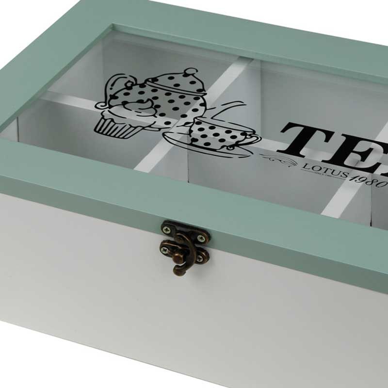 Price and Buy White and Turquoise 6-Compartment Tea Bag Holder - Image 4