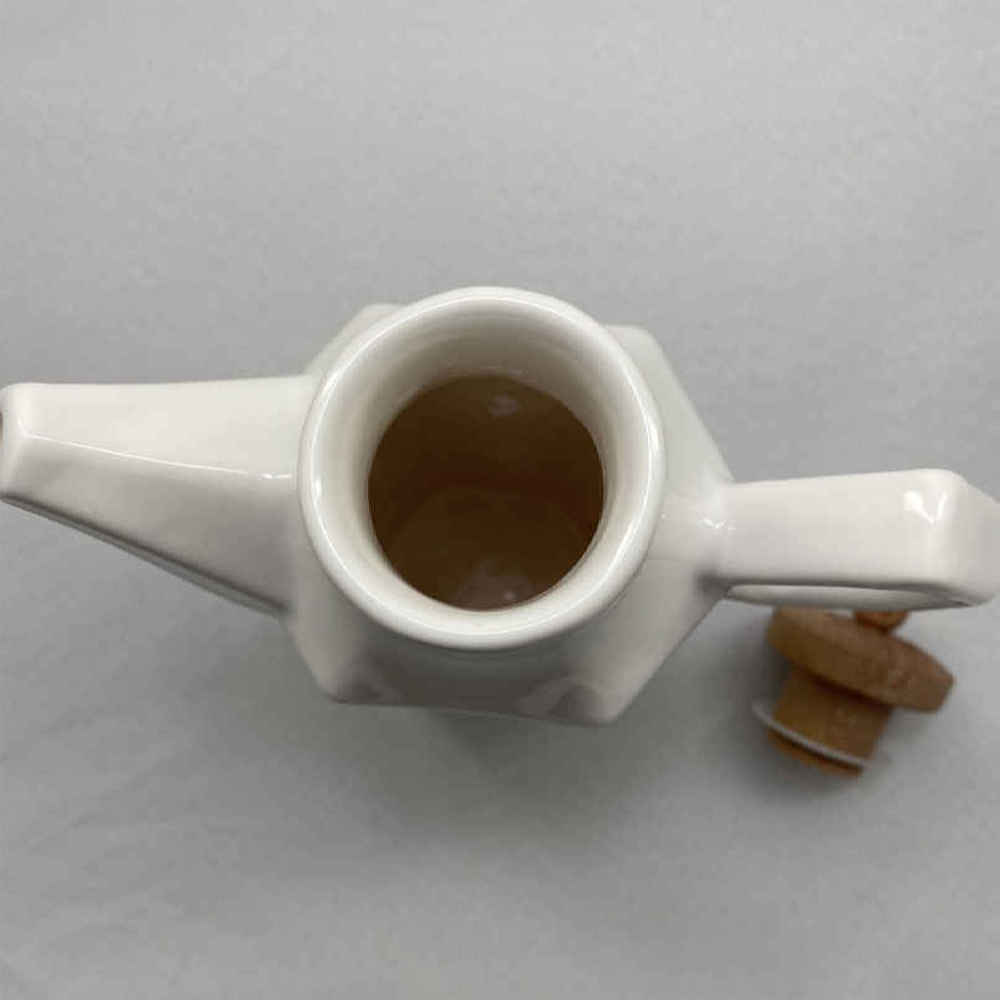 Price and Buy White Ceramic Oil Dispenser Bottle Dishwasher-Safe with Lid - Image 5