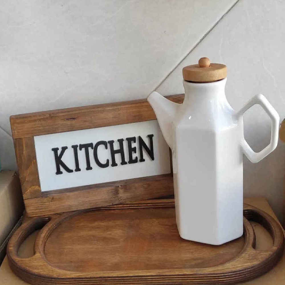 Price and Buy White Ceramic Oil Dispenser Bottle Dishwasher-Safe with Lid - Image 6