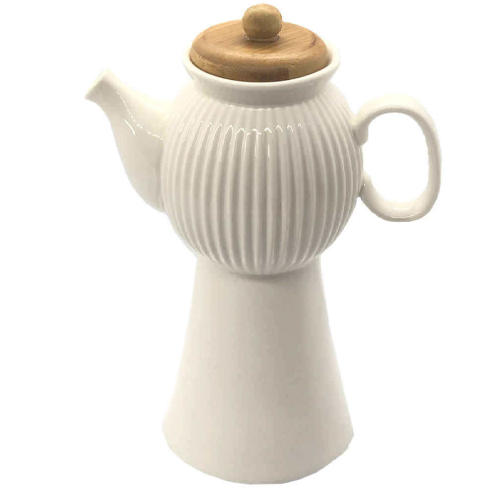 Price and Buy White Ceramic Oil Dispenser Bottle with Lid for Kitchen