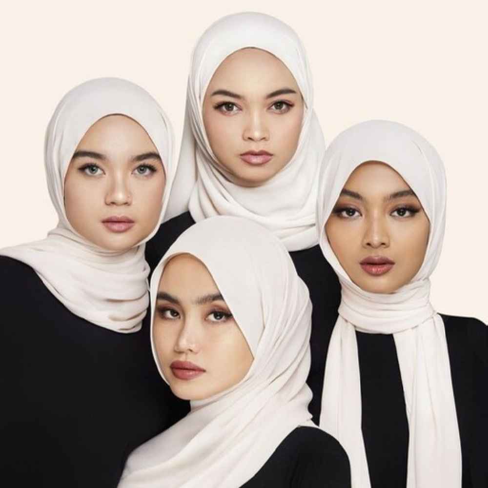 Price and Buy White Chiffon Shayla Hijab for Muslim Women