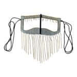 Price and Buy White Full Rhinestone Burqa – Luxurious Gold Chain Design - Image 3