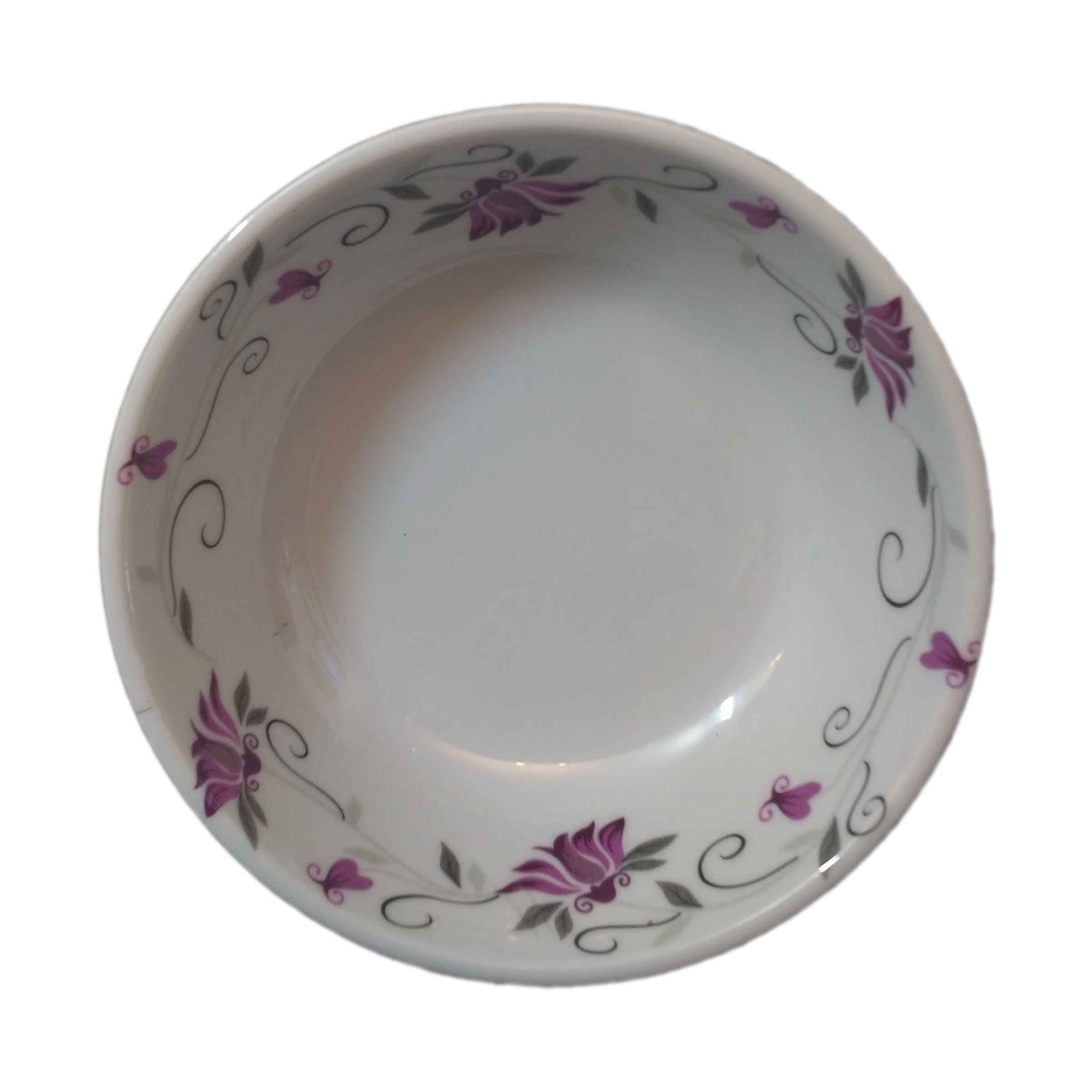 Price and Buy White Melamine Dinnerware Bowl Set, Dishwasher Safe – Model Floral (Set of 6)