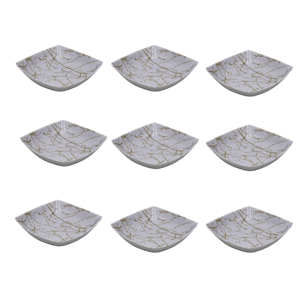 Price and Buy White Melamine Dinnerware Bowl Set, Dishwasher Safe – Model Marble (Set of 6)
