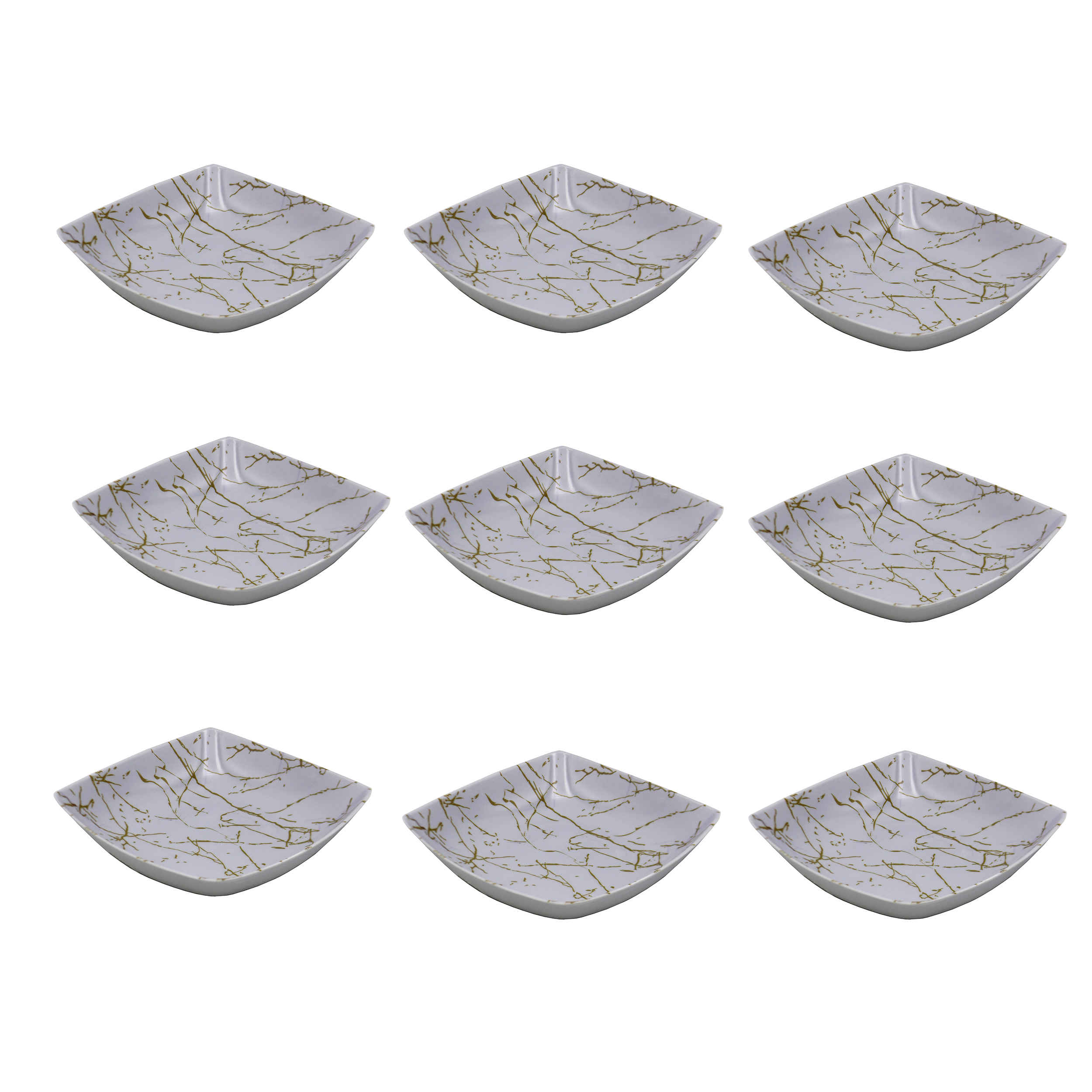 Price and Buy White Melamine Dinnerware Bowl Set, Dishwasher Safe – Model Marble (Set of 6)