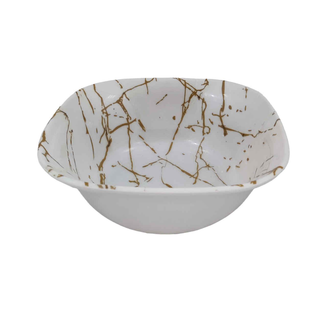 Price and Buy White Melamine Dinnerware Bowl Set, Square Shape – Marble Design (Set of 6)