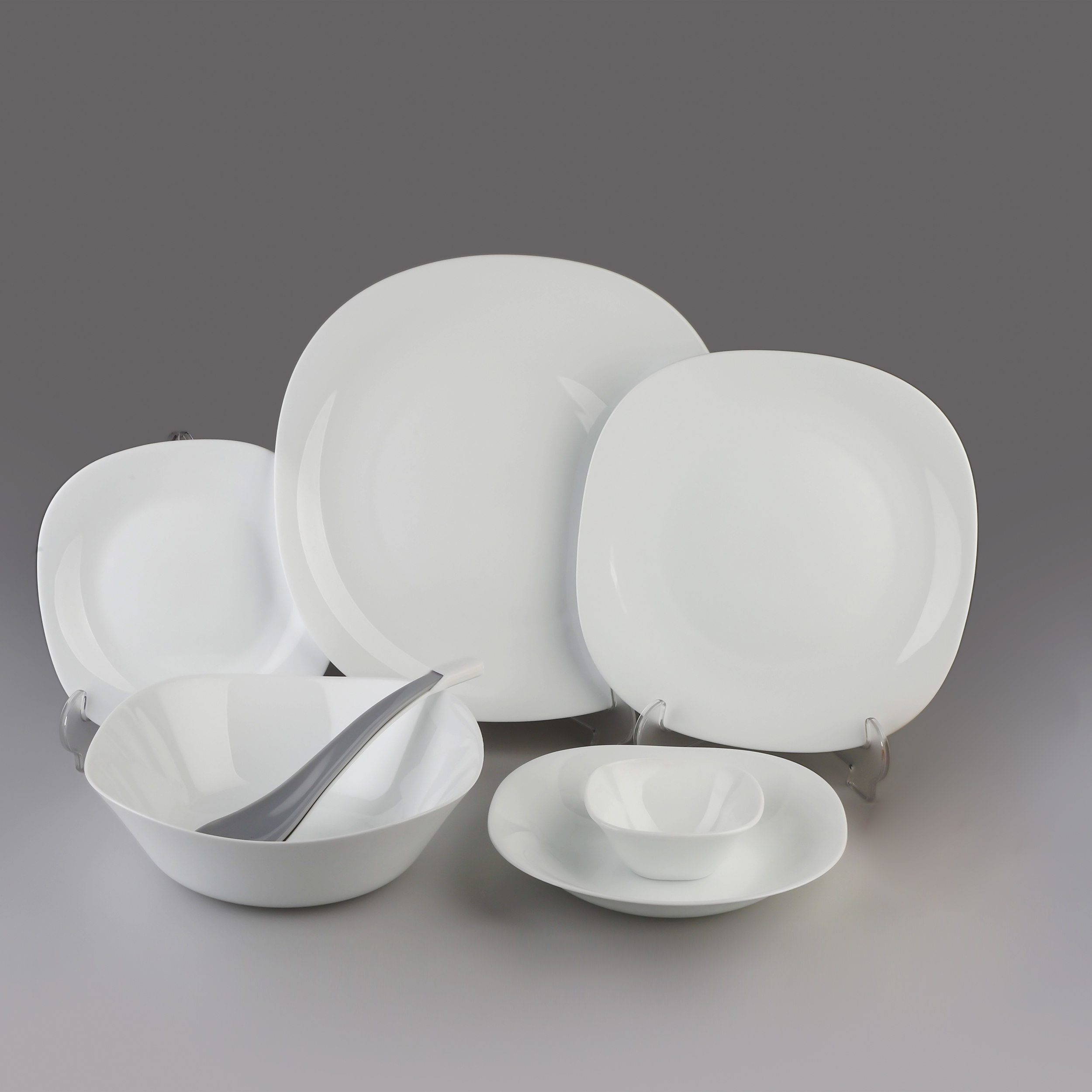 Price and Buy White Melamine Dinnerware Set for 6 Dishwasher Safe
