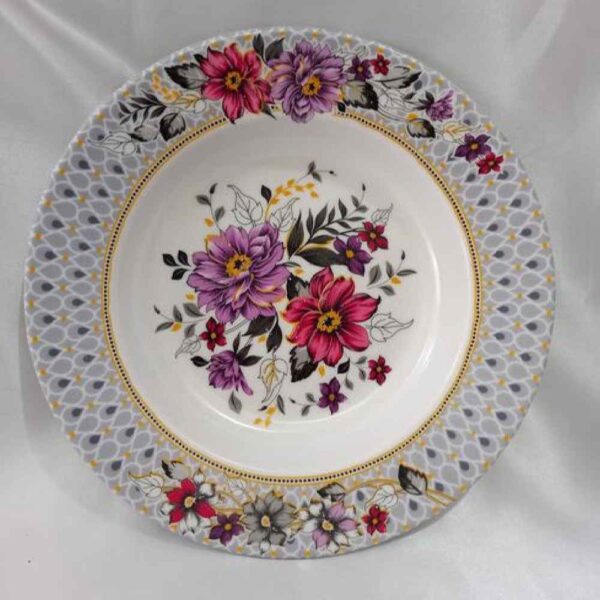 Price and Buy White Melamine Plate Set, Microwave Safe Flower Design_68fe525821768.jpeg Price and Buy White Melamine Plate Set, Microwave Safe Flower Design