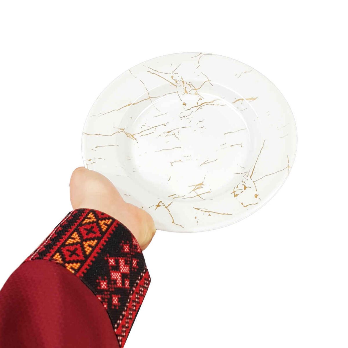Price and Buy White Melamine Plate Set, Microwave Safe Marble Design, Pack of 6 - Image 3