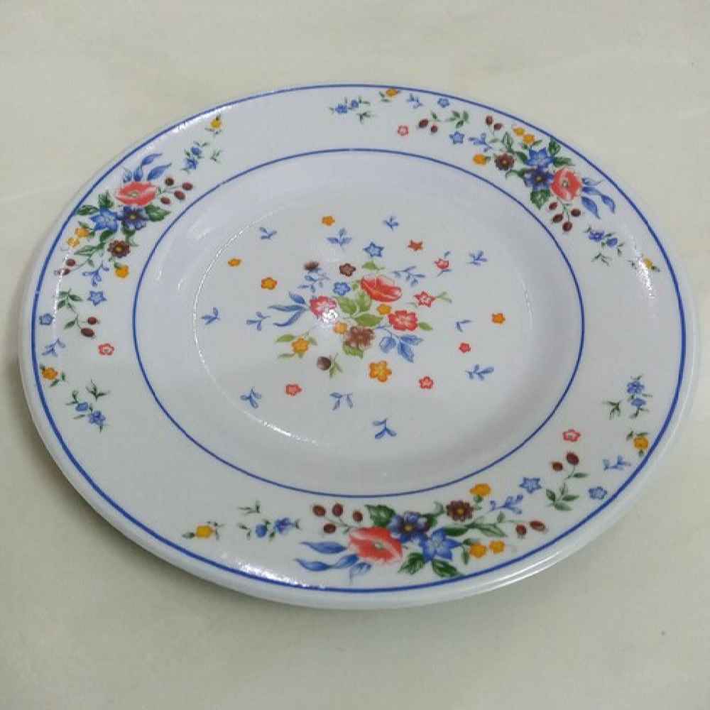 Price and Buy White Melamine Plate Set, Microwave Safe, Victoria Flower - Image 3