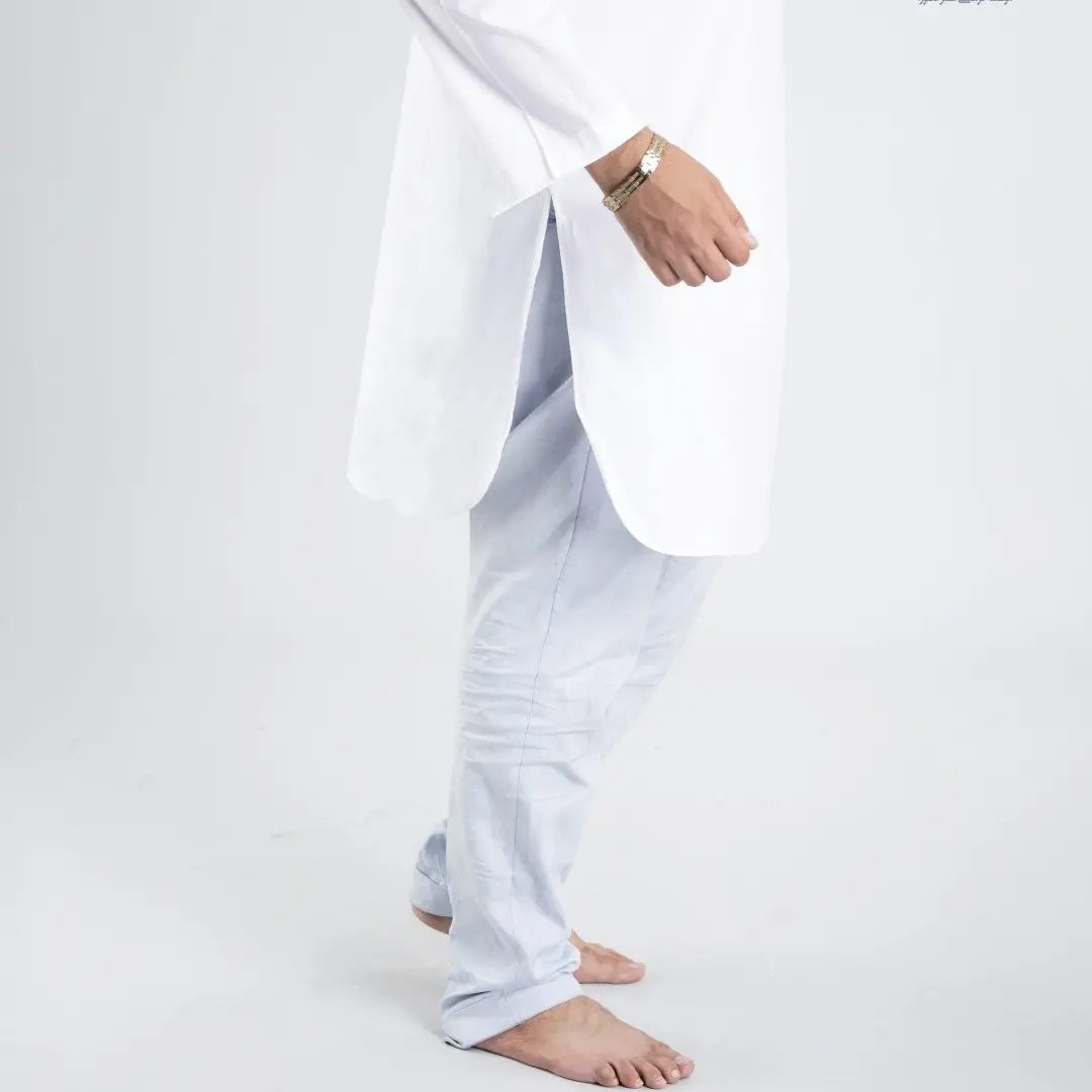 Price and Buy White Pakistani Kurta for Men – Traditional Long Shirt - Image 4