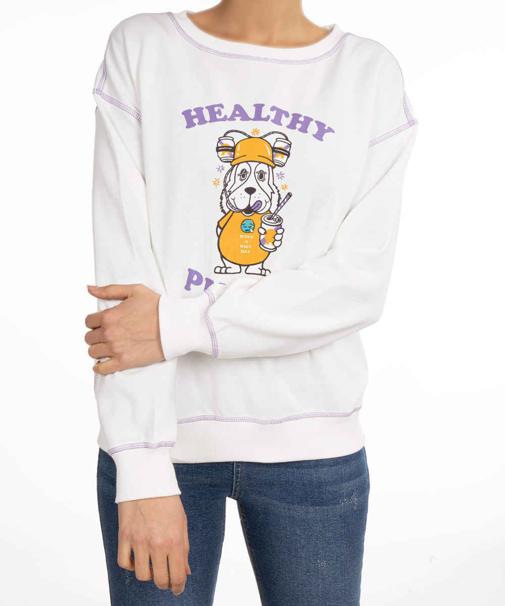 Price and Buy Woman’s Casual Crew Neck Sweatshirt Model Healty - Image 6