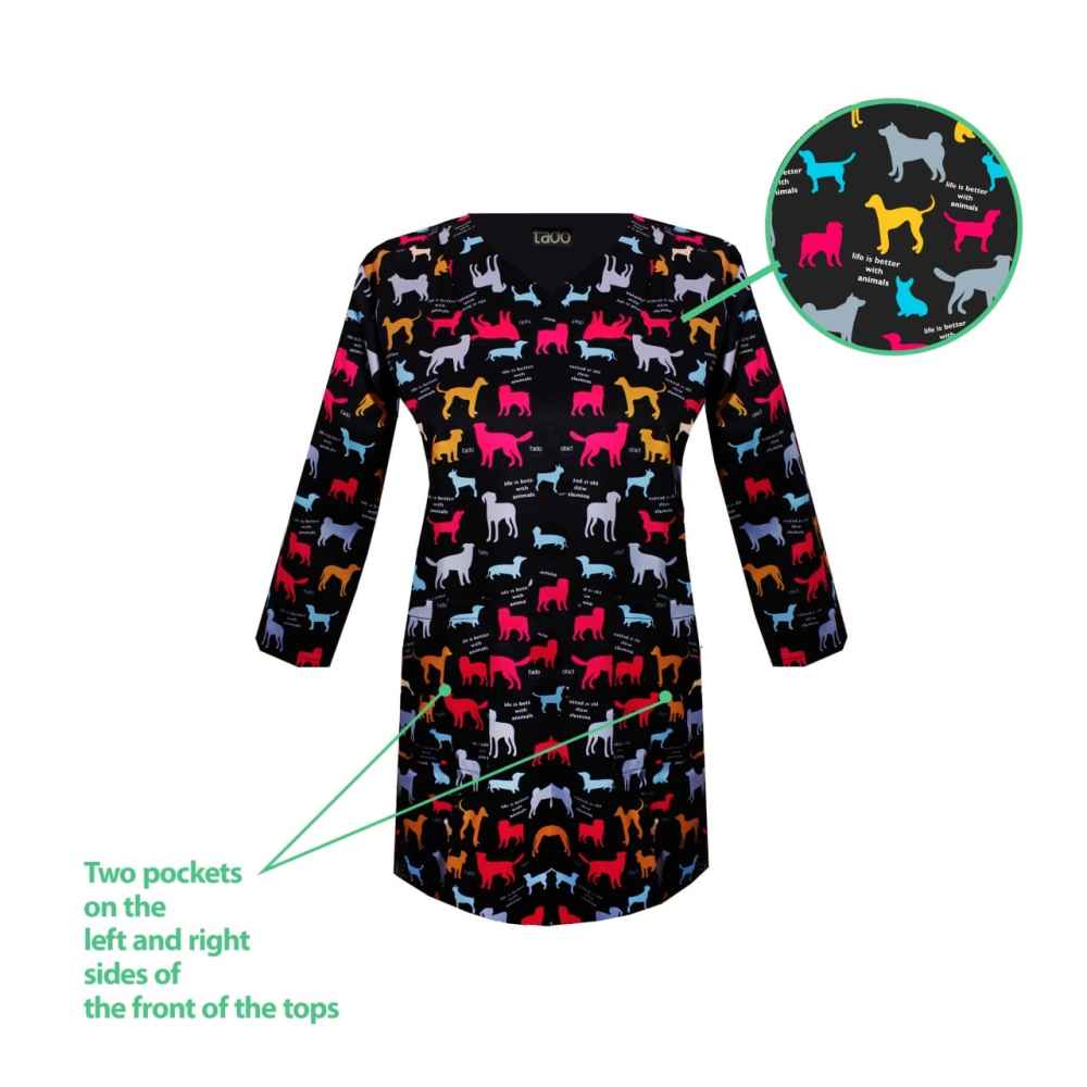 Price and Buy Women’s Black Vet Scrub Top – Chic & Practical - Image 5