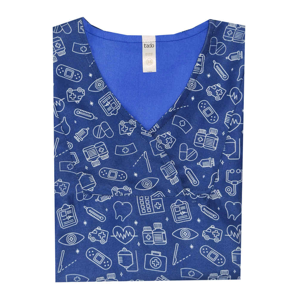 Price and Buy Women’s Blue Hospital Scrub Top – Fresh & Reliable - Image 3