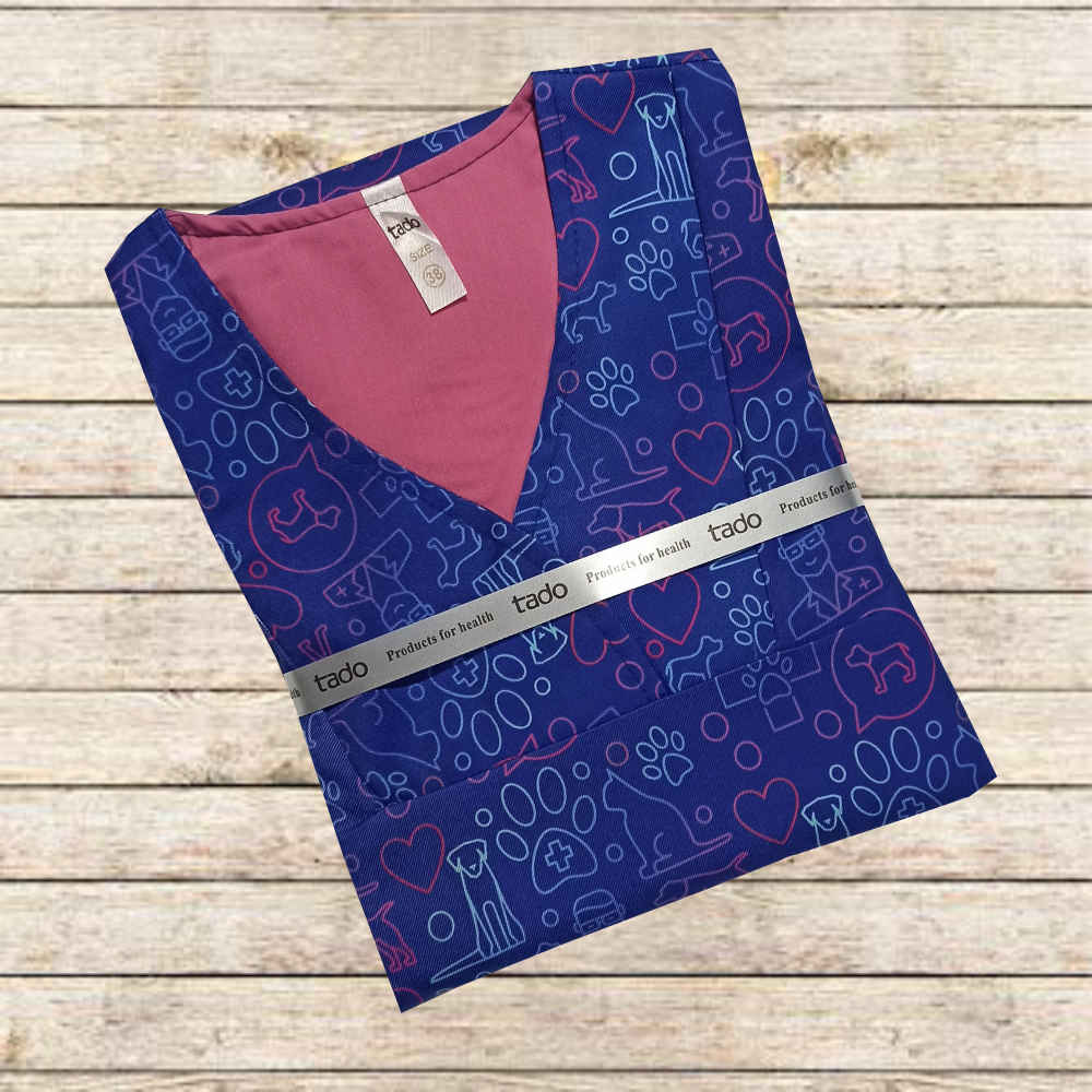 Price and Buy Women’s Blue Veterinarian Scrub Top & Cap Set – Professional & Coordinated - Image 5