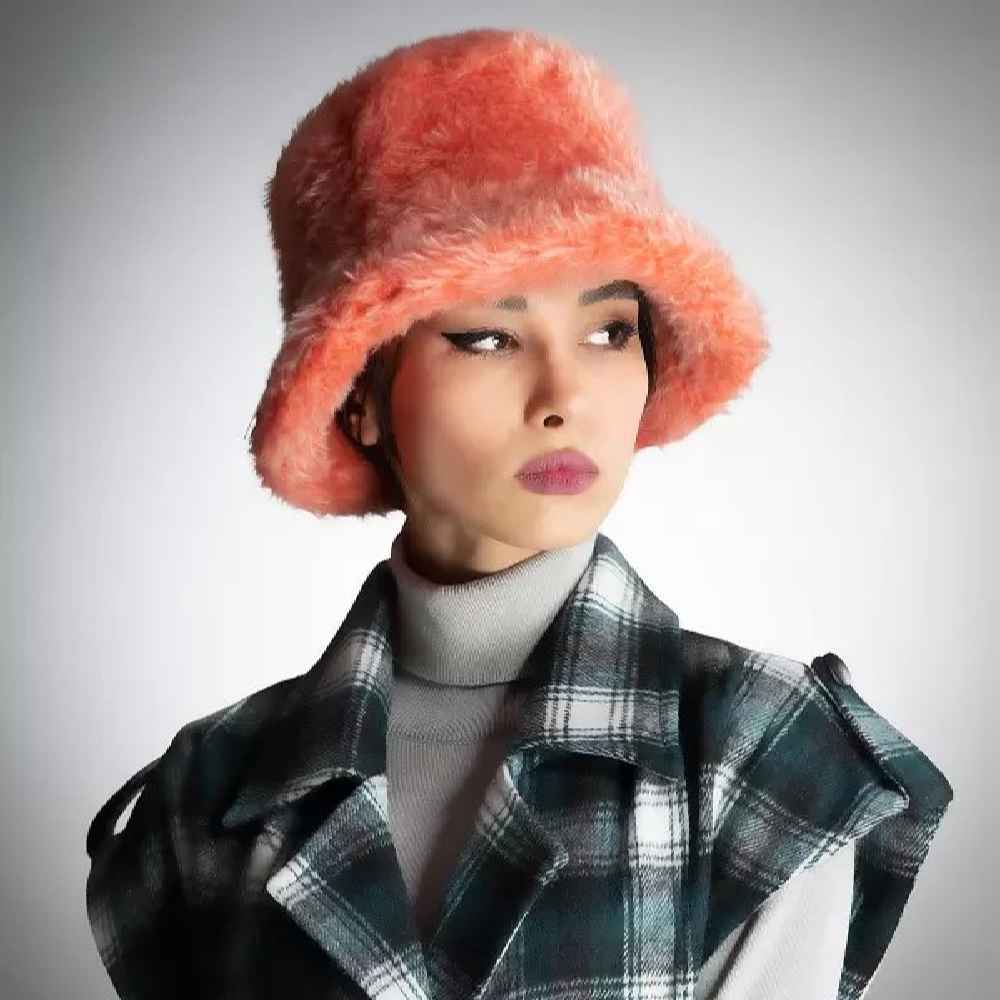 Price and Buy Women’s Faux Fur Bucket Hat – Model Simple Pink - Image 4