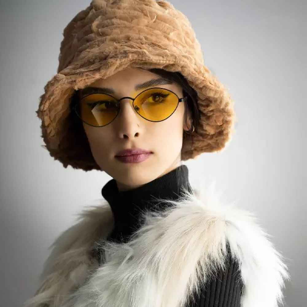 Price and Buy Women’s Fluffy Faux Fur Bucket Hat – Model Patchwork - Image 4
